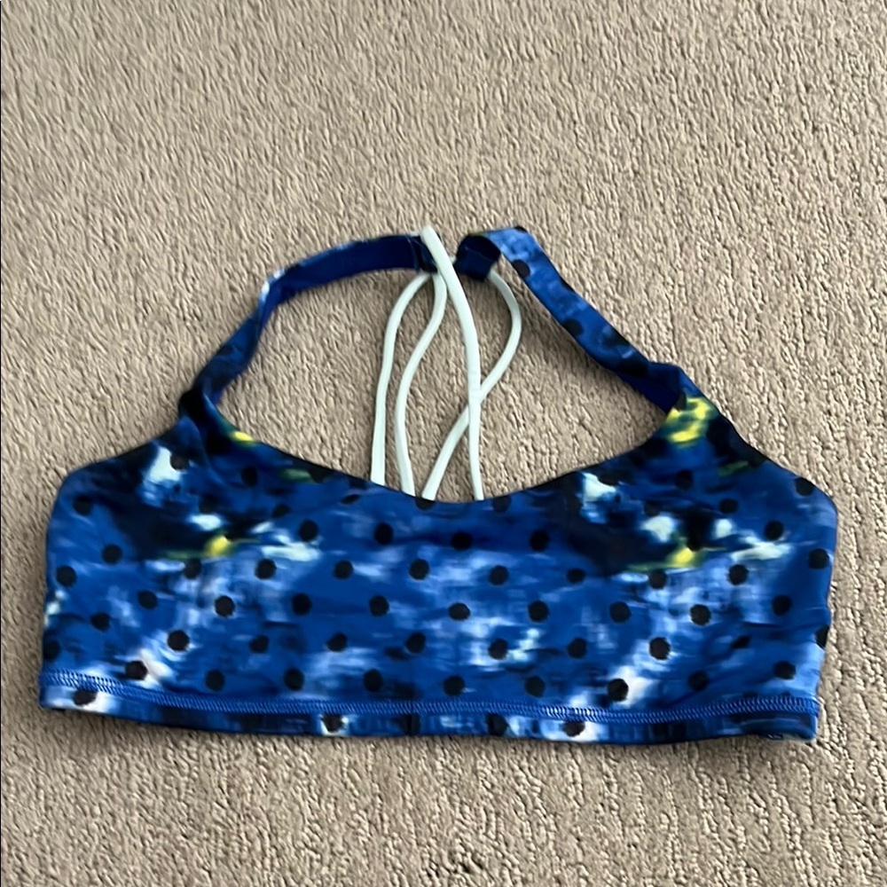 lululemon athletica Blue Polka Dot Bikini Top